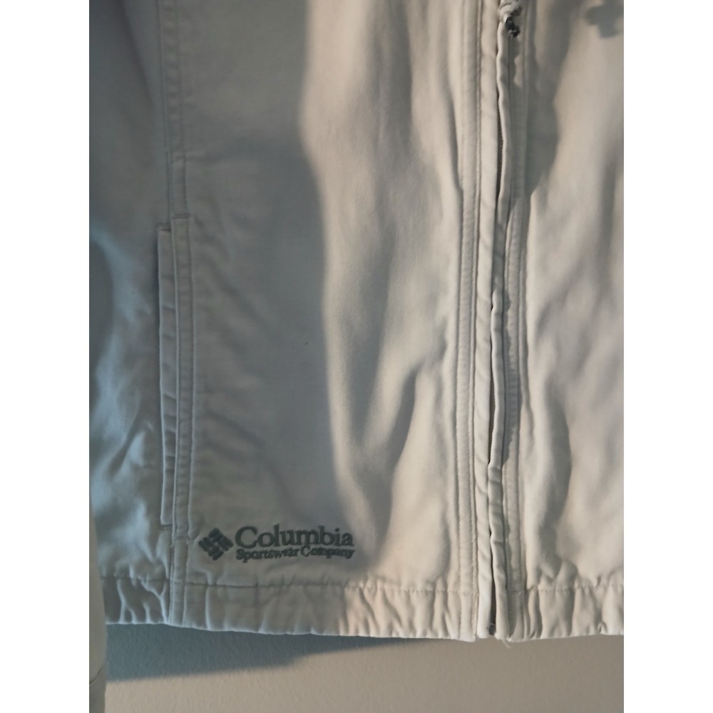 Columbia Sportswear Women L Tan Full Zip Cotton Canvas Utility Outdoor Jacket - Picture 3 of 6